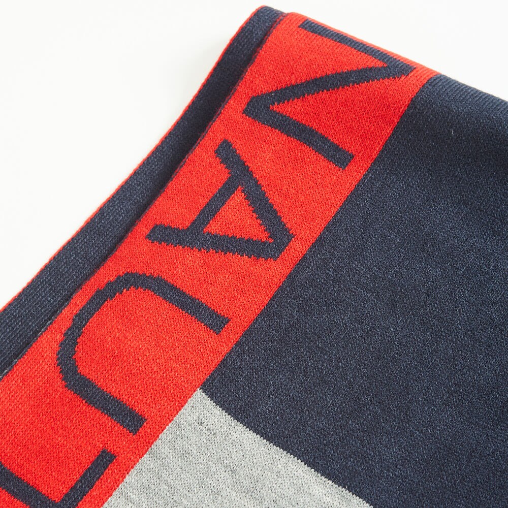 COLORBLOCK LOGO SCARF,Navy,large
