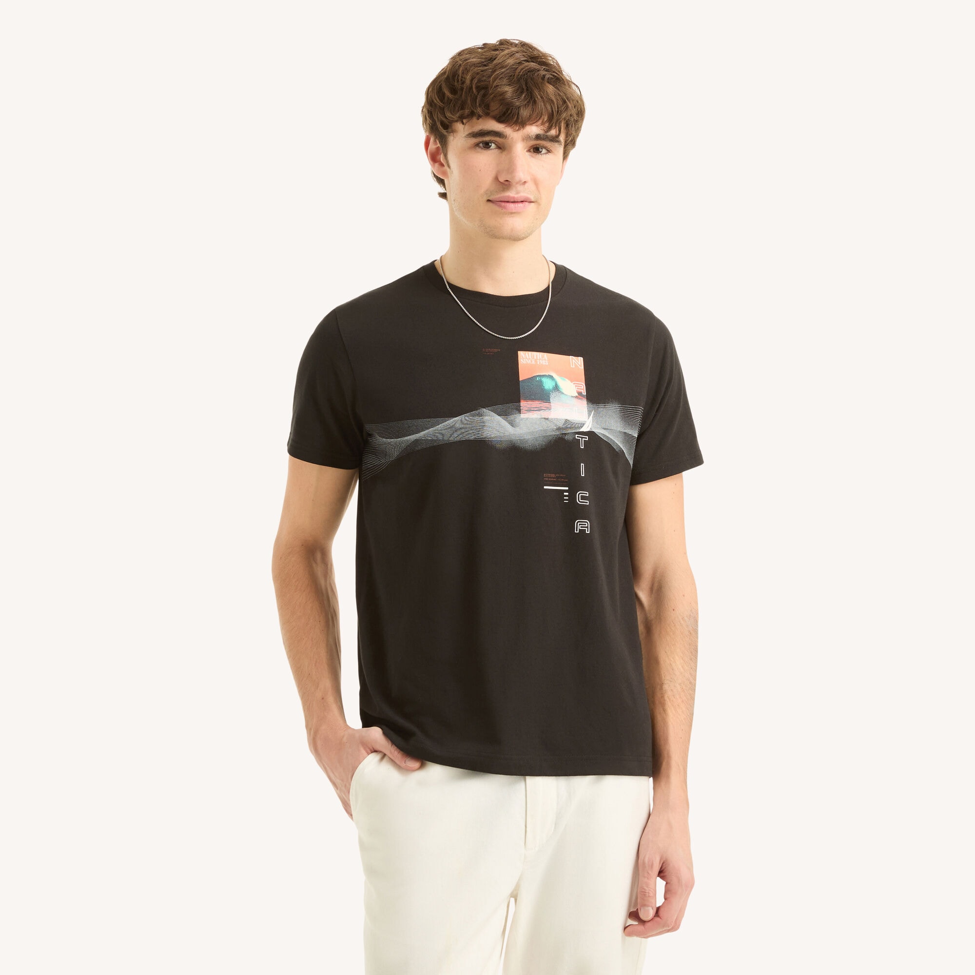 Modern Waves Graphic T-Shirt (00197100660170 Men T-Shirts Graphic Tees) photo