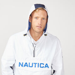 LIGHTWEIGHT HOODED PULLOVER JACKET,Bright White,large