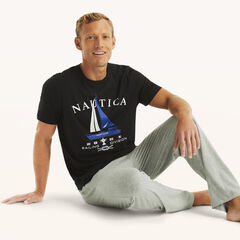 Sailing Division Sleep T-Shirt,True Black,large