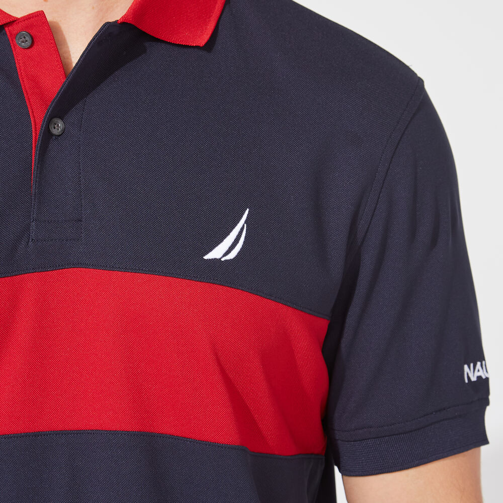 CLASSIC FIT PERFORMANCE NAVTECH STRIPE POLO,Navy,large