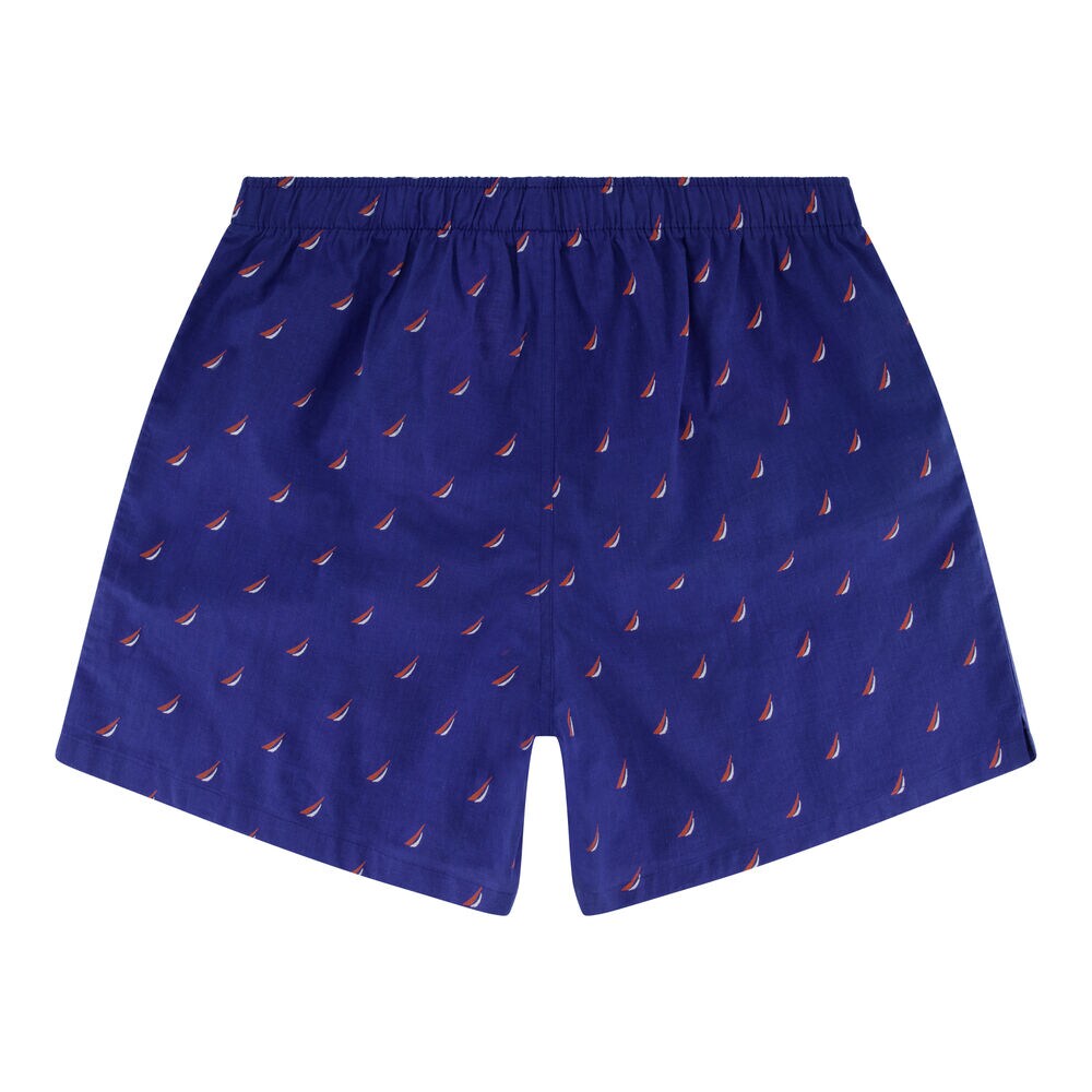 BRAND ICON PRINT WOVEN BOXER,Distressed Blue Wash,large