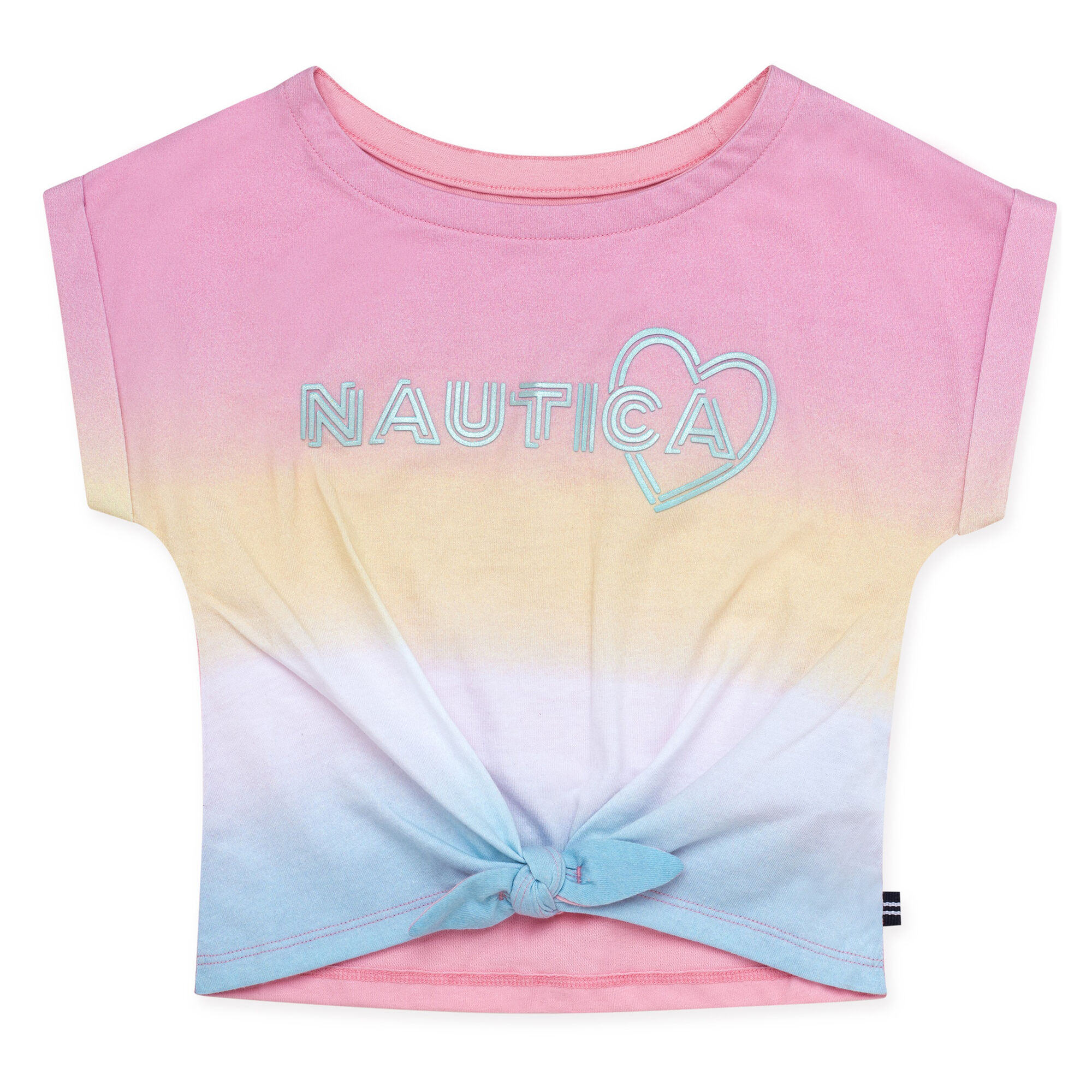 GIRLS' TIE JERSEY TOP IN OMBRÉ,Light Pink,large