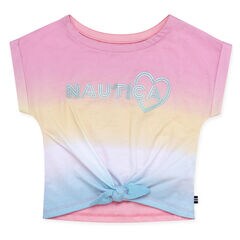 GIRLS' TIE JERSEY TOP IN OMBRÉ,Light Pink,large
