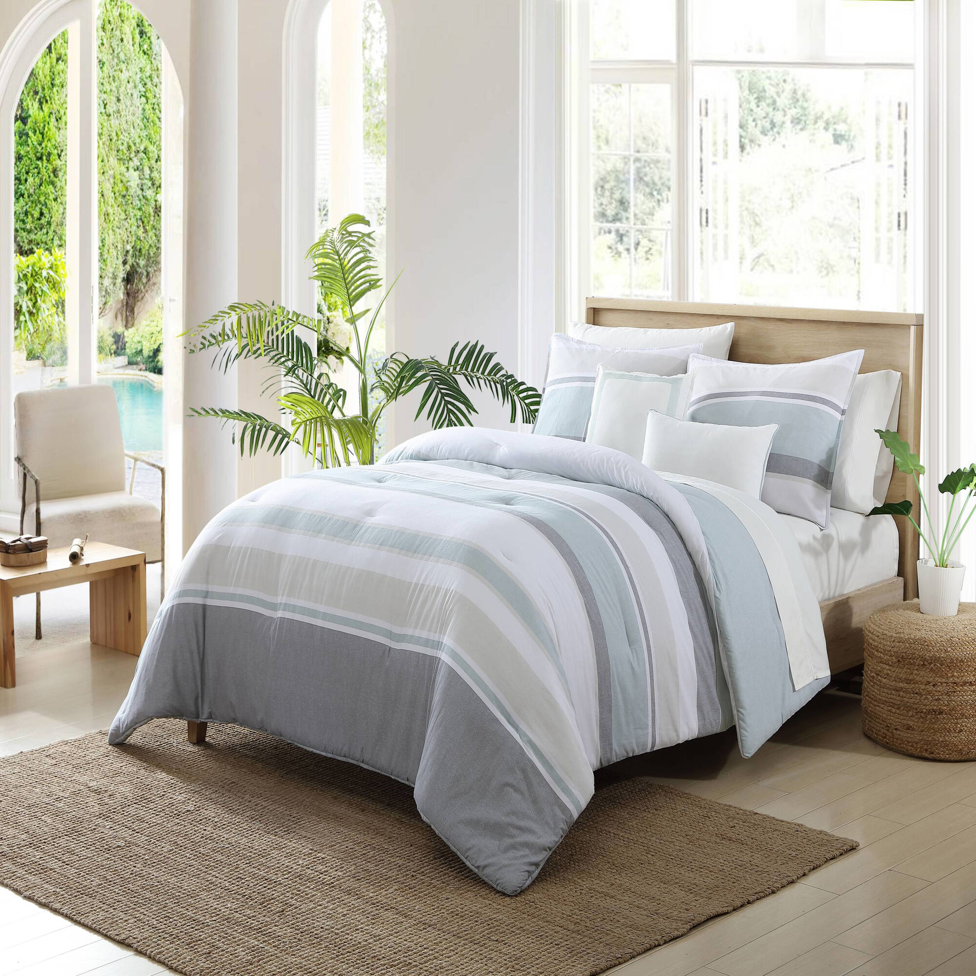 EASTPORT BLUE FULL/QUEEN COMFORTER-SHAM BONUS SET,Multi,large