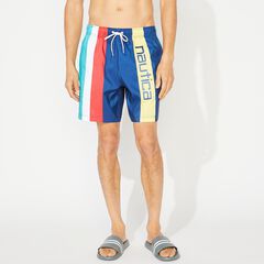 8" STRIPED LOGO QUICK-DRY SWIM,Estate Blue,large