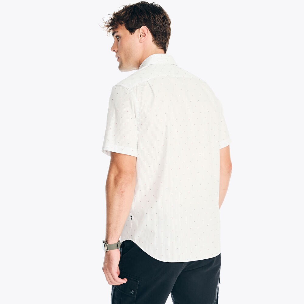 Classic Fit Wrinkle-Resistant Short-Sleeve Shirt,Bright White,large
