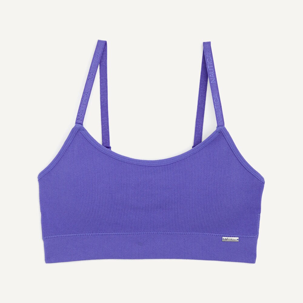 Ribbed Striped Seamless Bra, 3-Pack,Antique White Wash,large