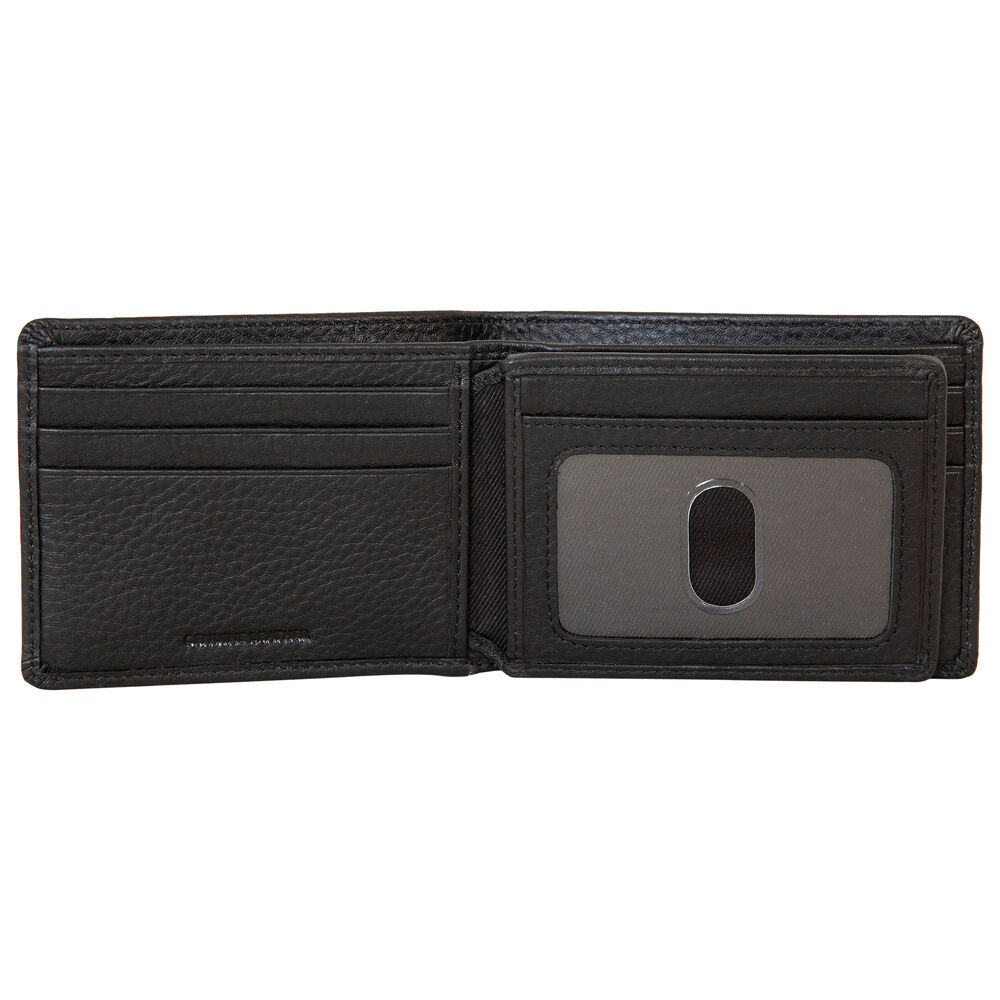 EXTRA CAPACITY LEATHER WALLET,Black,large