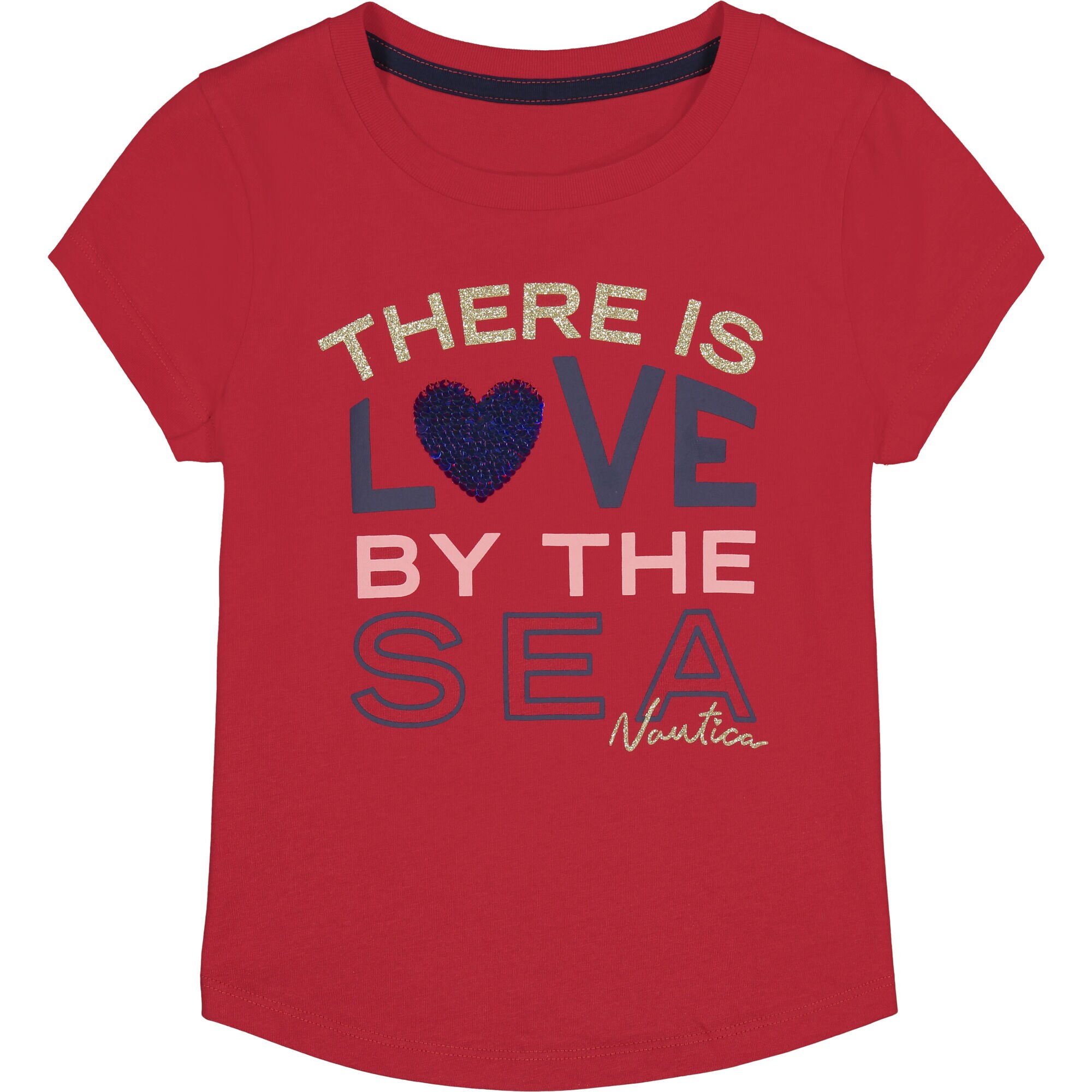 GIRLS' LOVE BY THE SEA GRAPHIC T-SHIRT (8-16),Cradle Pink,large