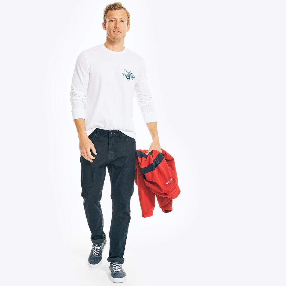 NAUTICA JEANS CO. SUSTAINABLY CRAFTED LONG-SLEEVE GRAPHIC T-SHIRT,Bright White,large