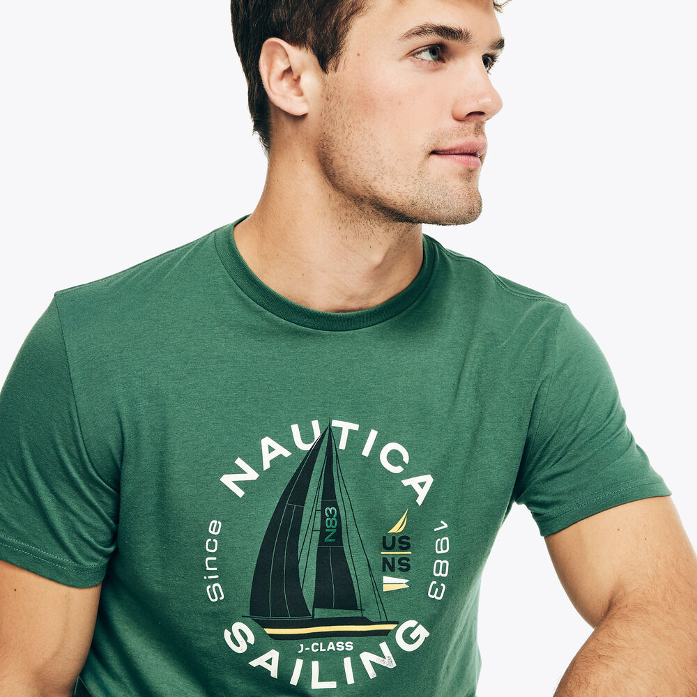 SAILING GRAPHIC T-SHIRT,Vibe Green,large