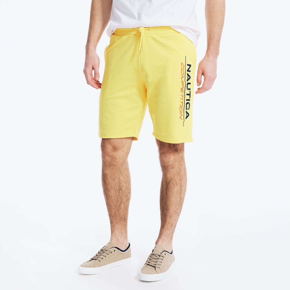 COMPETITION SIDE LOGO FLEECE SHORT,Old Gold,large