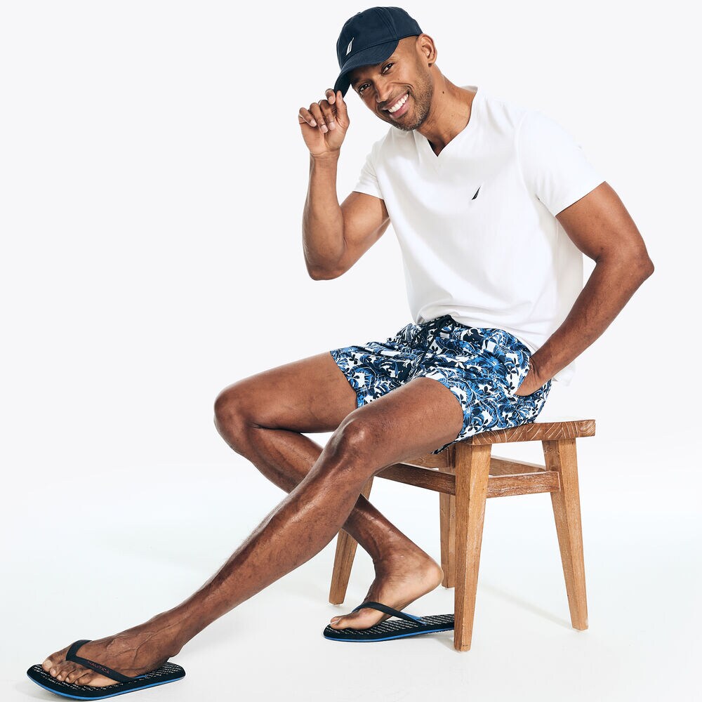 6" Printed Quick-Dry Swim,Navy,large