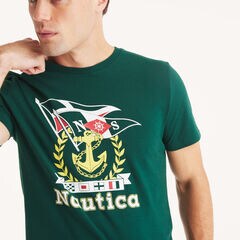 Sailing Heritage Graphic T-Shirt,Cosmic Fern,large