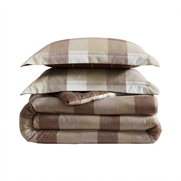Peyton Beige Plaid Full/Queen Comforter Set