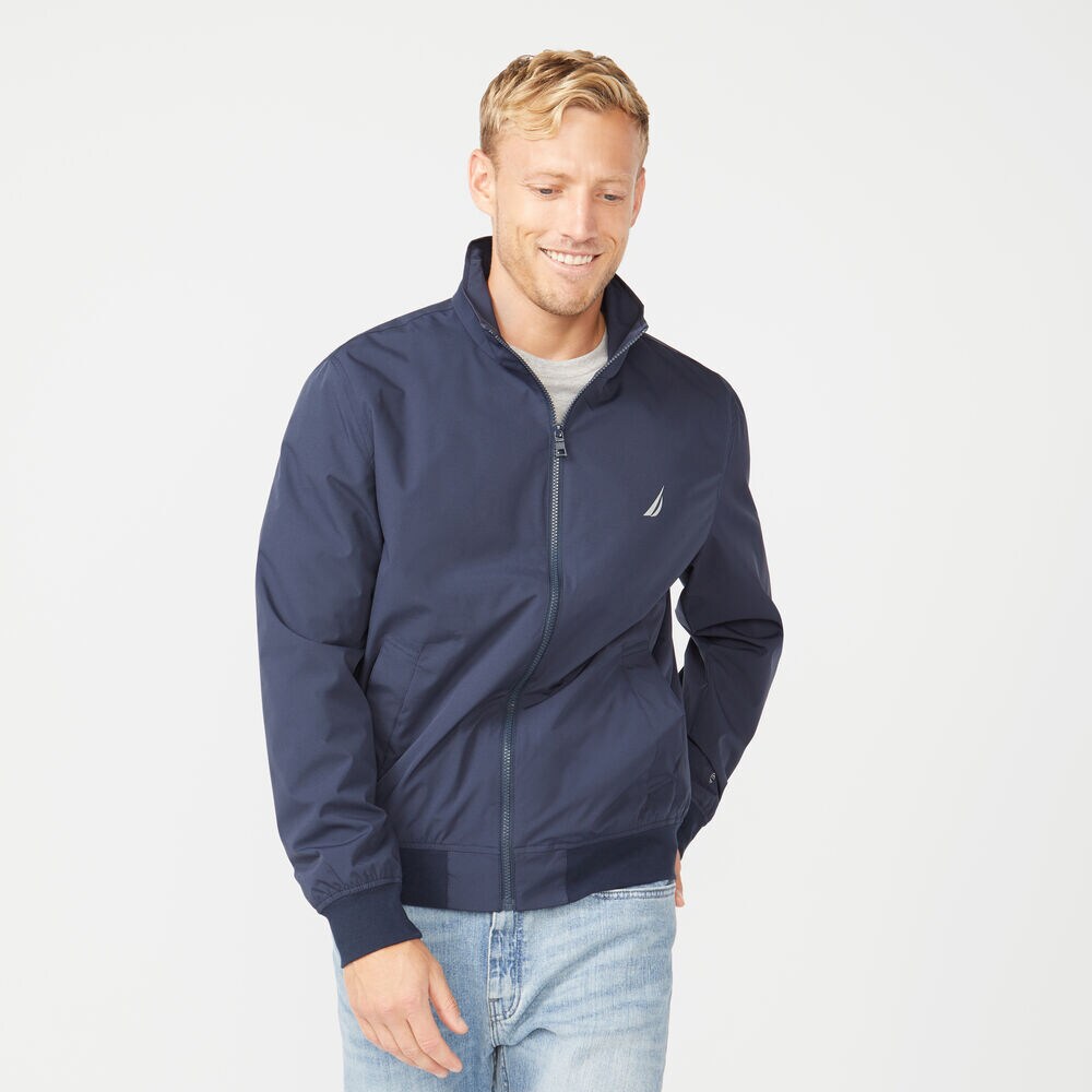 LIGHTWEIGHT RAINBREAKER BOMBER JACKET,Navy,large