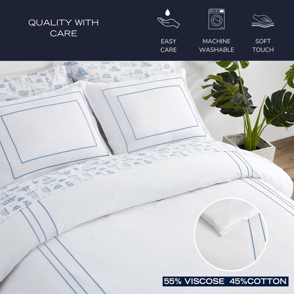Alden Blue King Duvet Cover Set,Navy Dusk,large