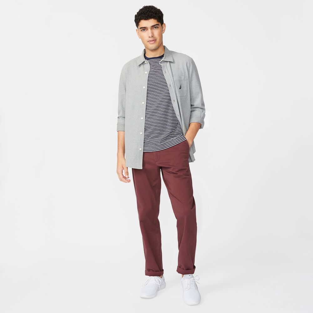 CLASSIC FIT SOLID SHIRT,Stone Grey Heather,large