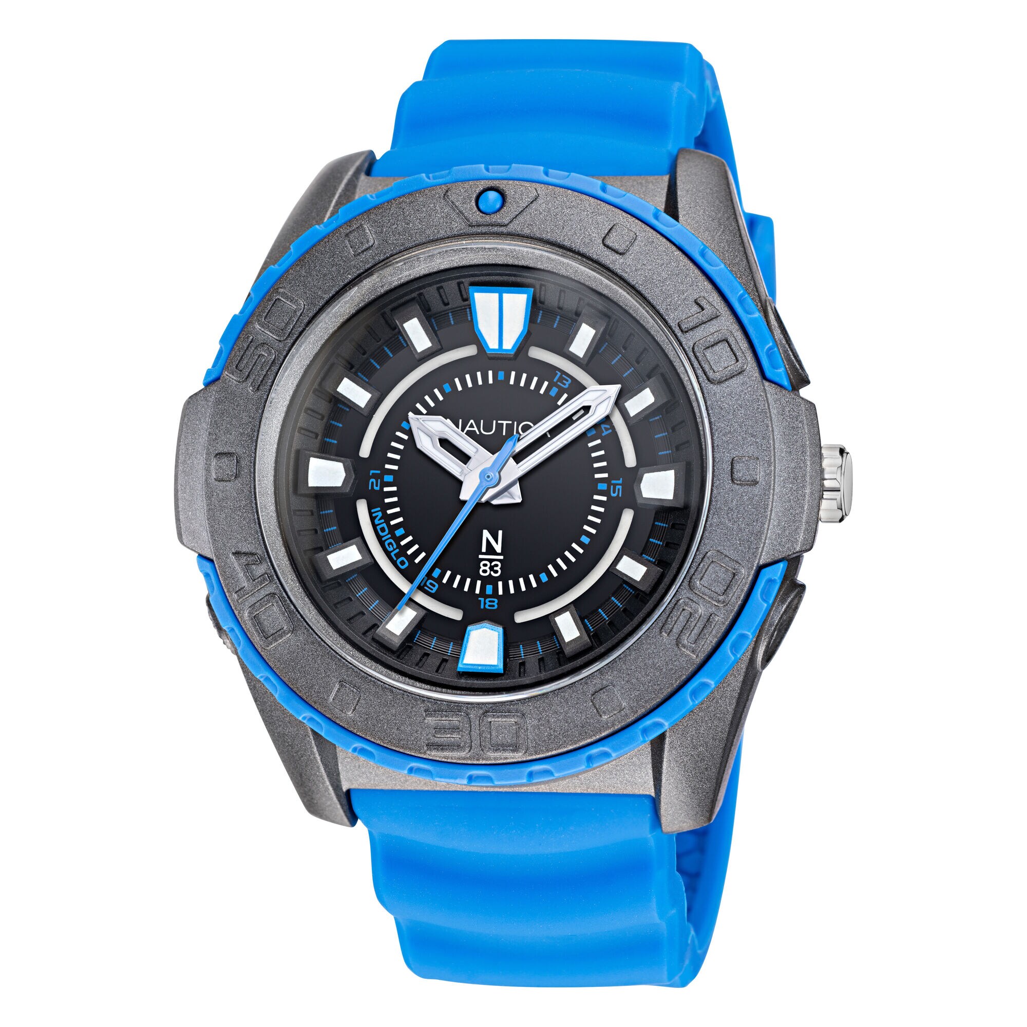 TEXTURED SILICONE 3-HAND WATCH,Multi,large