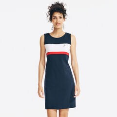 COLORBLOCK SLEEVELESS DRESS,Stellar Blue Heather,large