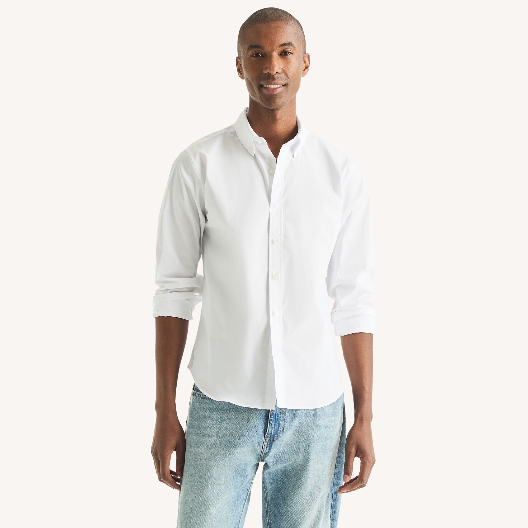 Slim Fit Wrinkle-Resistant Shirt,Bright White,large