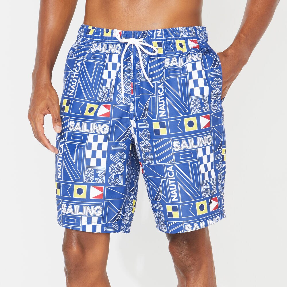 8" SAILING PRINT QUICK-DRY SWIM,Windsurf Blue,large