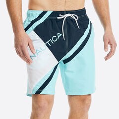 8" NEON LOGO PIECED STRIPE SWIM,Surf Water Wash,large