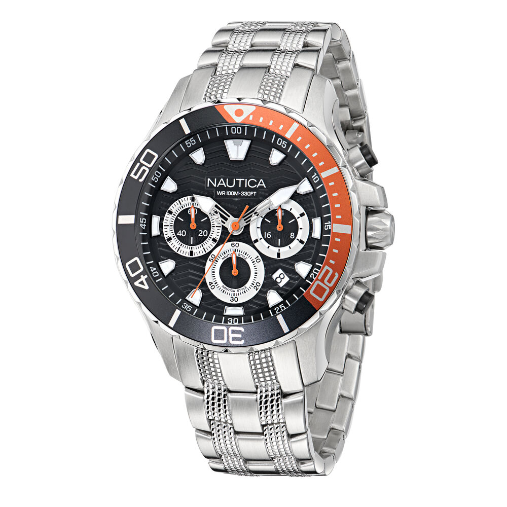 NST Chronograph Stainless Steel Watch | Nautica