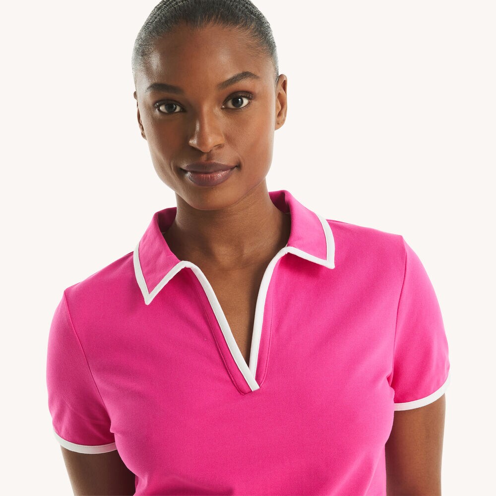 Johnny Collar Top,Hot Pink,large