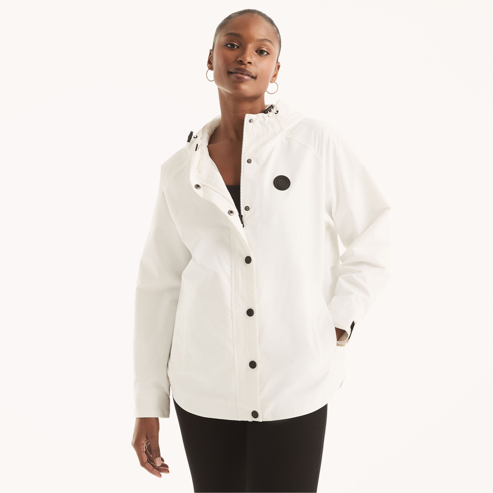 Lightweight Water-Resistant Jacket,Bright White,large