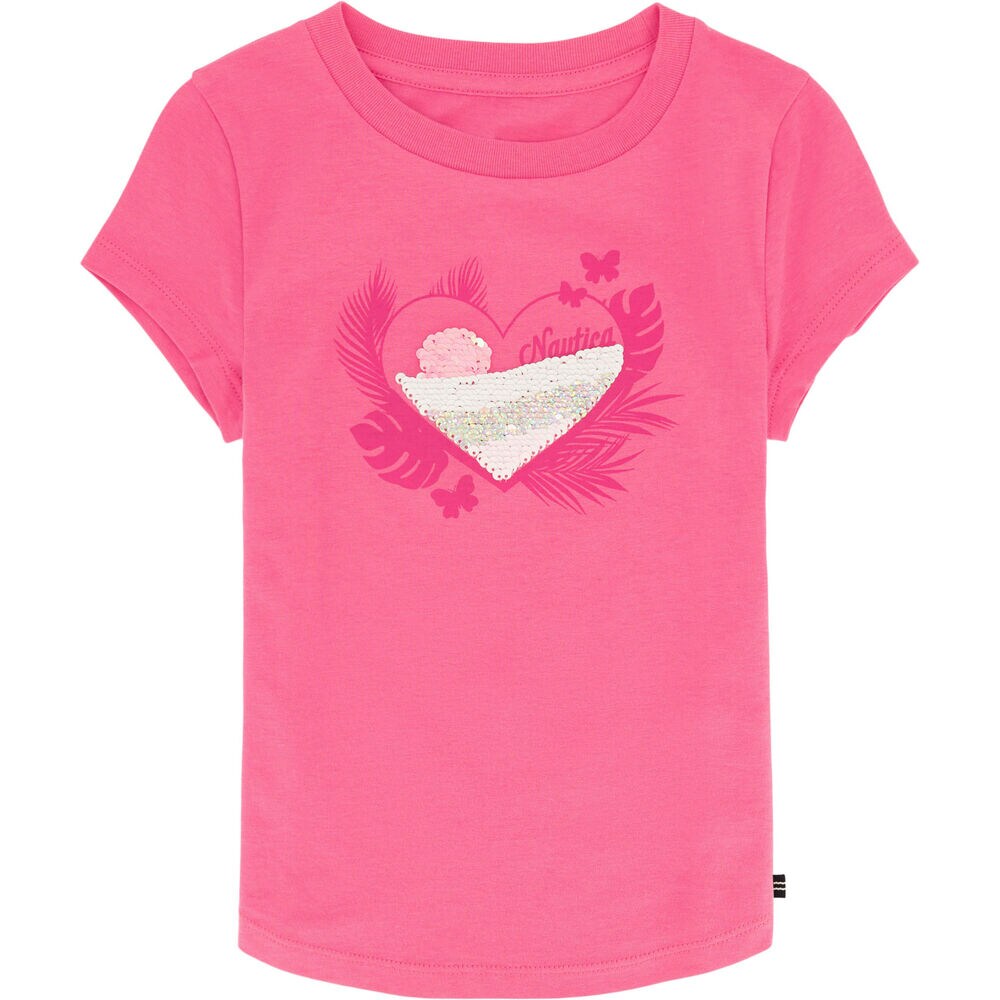 Girls' Palm Heart Sunset T-Shirt (7-16),Rogue Red,large