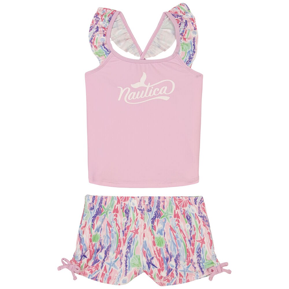 Little Girls' Sea Life Tankini Set (4-6X),Tulip Pink.,large
