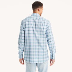 Big & Tall Plaid Shirt,Riviera Blue,large
