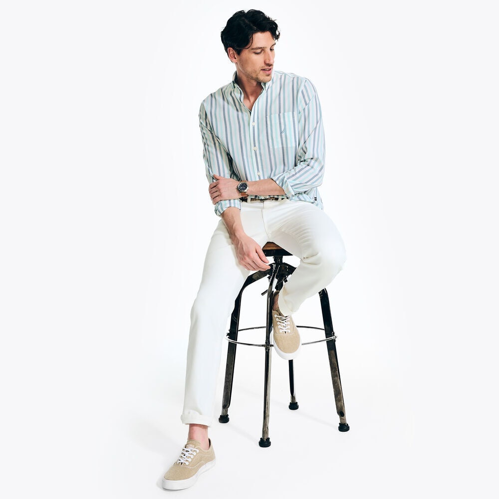 Sustainably Crafted Striped Shirt,Bright White,large