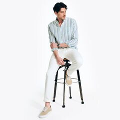 Sustainably Crafted Striped Shirt,Bright White,large