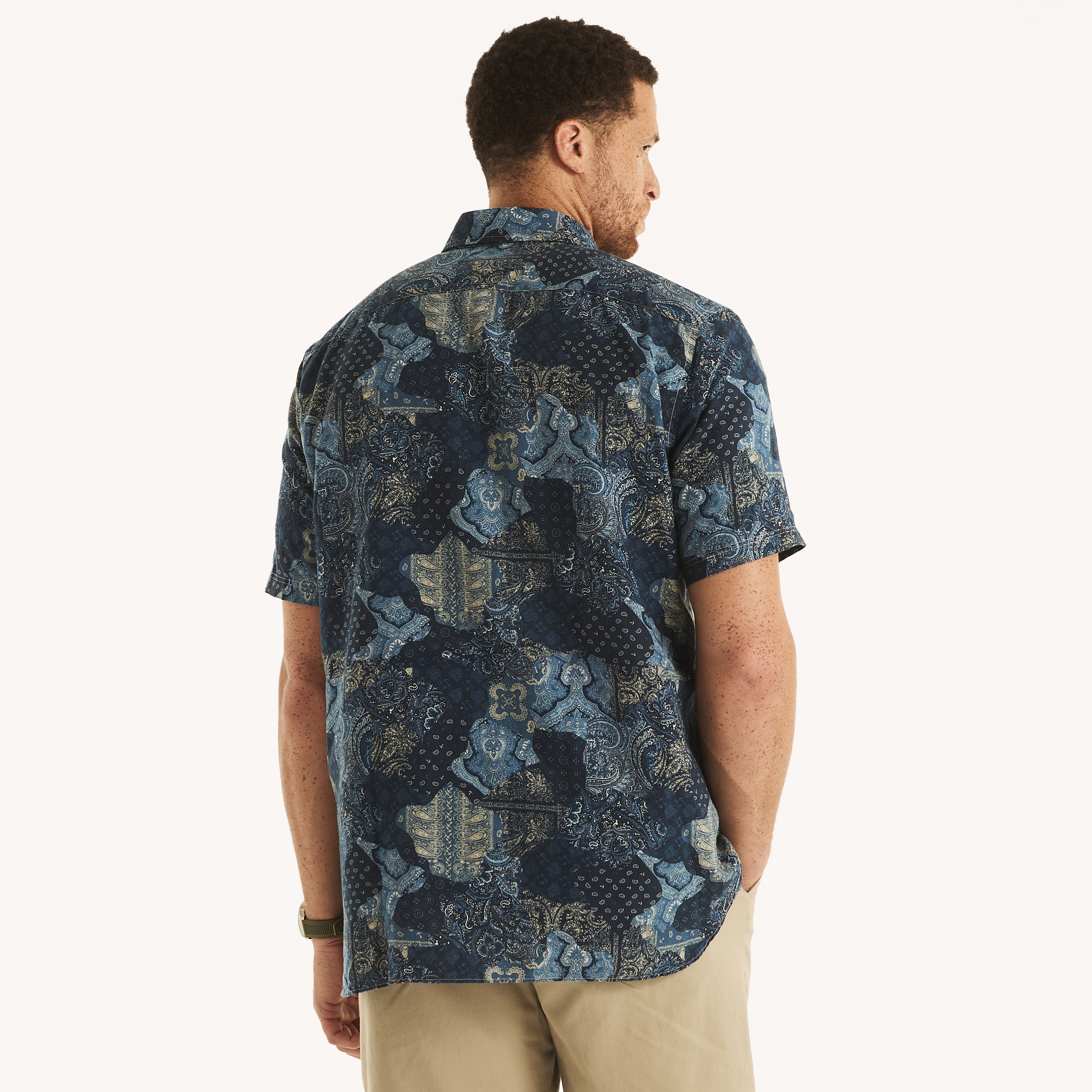 Big & Tall Nautica Jeans Co. Linen Printed Short-Sleeve Shirt