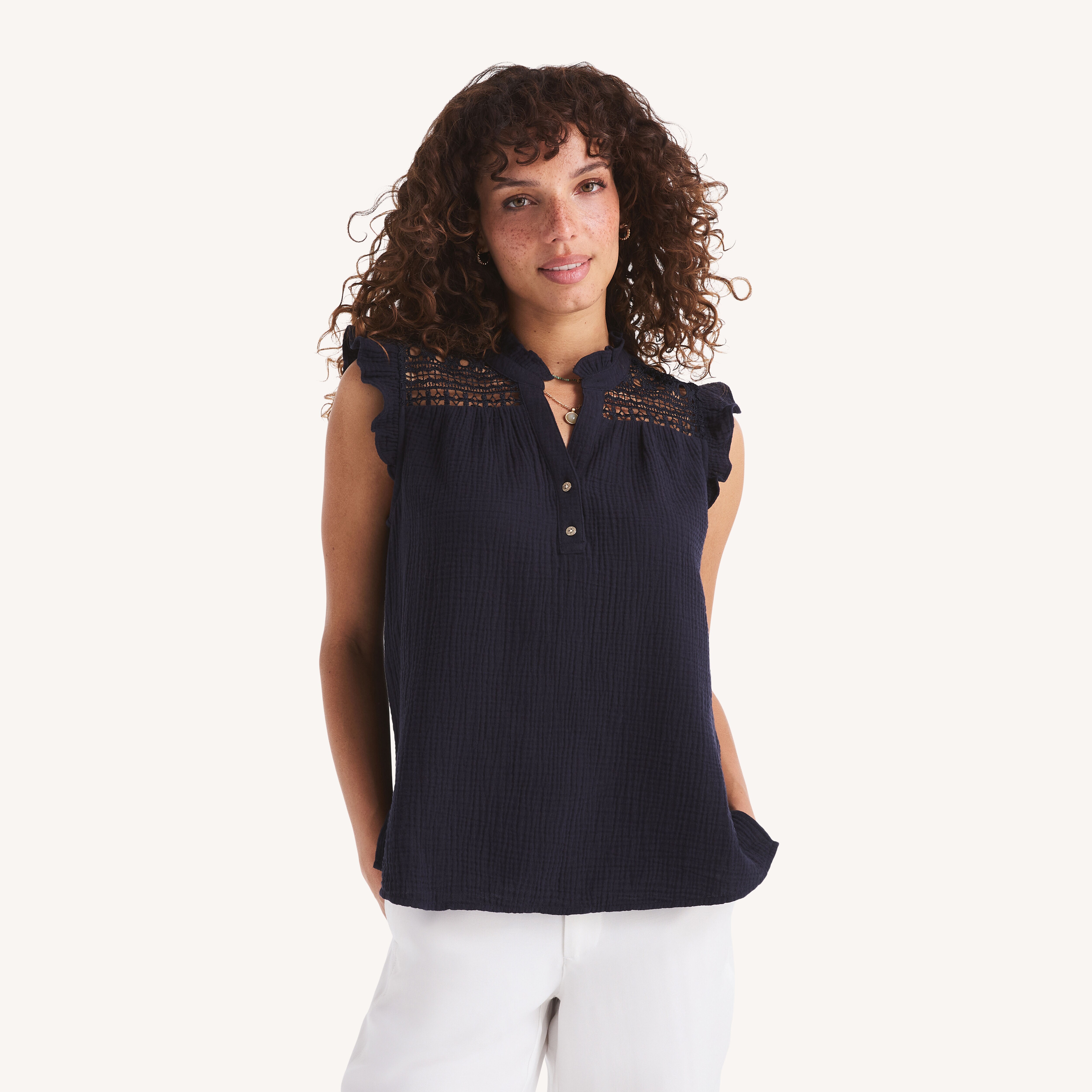 Popover Lace Top | Nautica