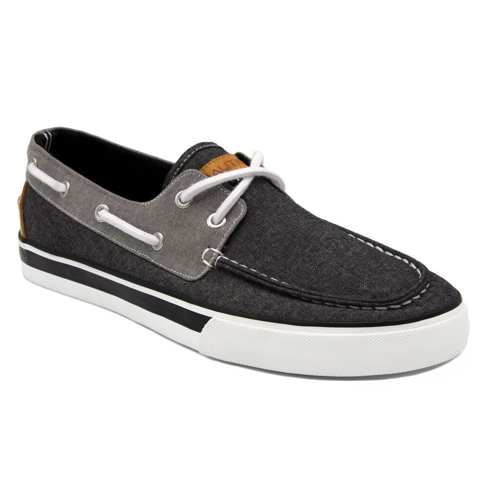 Galley Boat Shoe in Black/Grey,Black Sea Wash,large