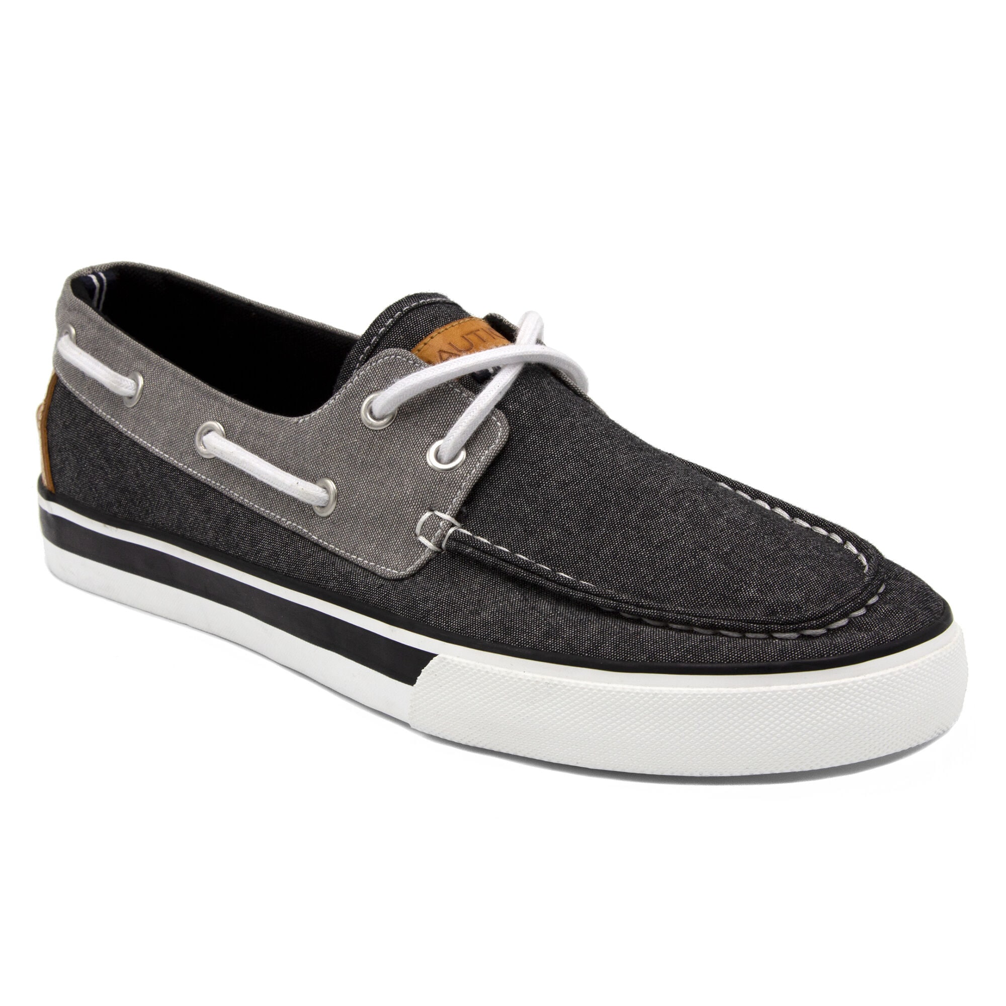 Galley Boat Shoe in Black/Grey,Black Sea Wash,large