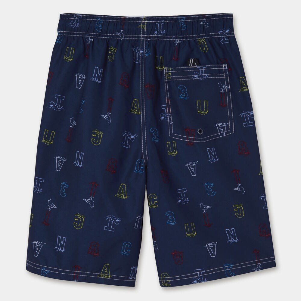 LITTLE BOYS' PERTH LOGO SWIM TRUNKS (4-7),J Navy,large