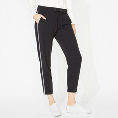 SIDE TRIM DRAWSTRING PANTS,True Black,large