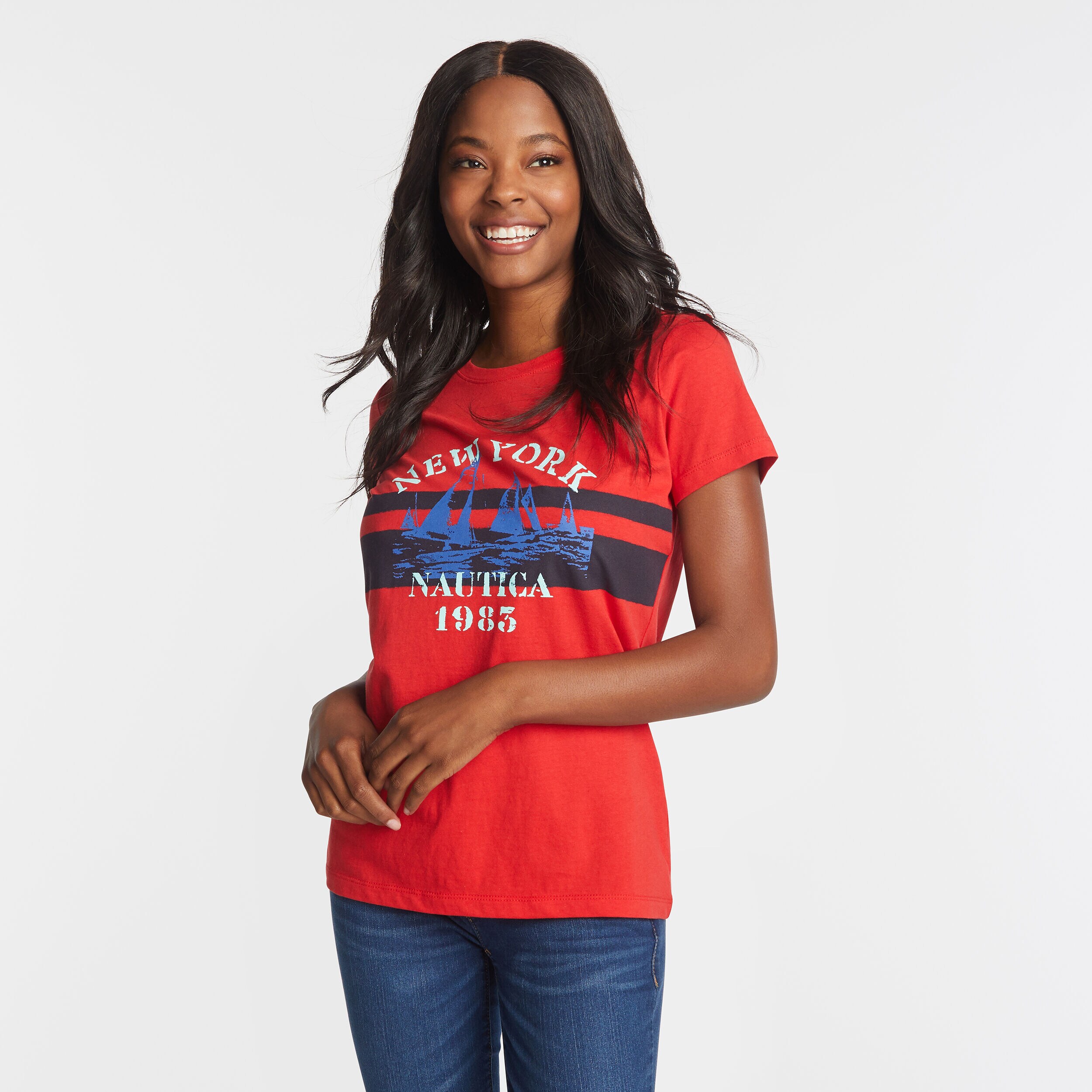 red nautica t shirt