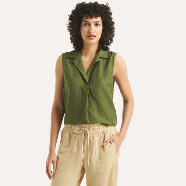 Sleeveless Popover Top