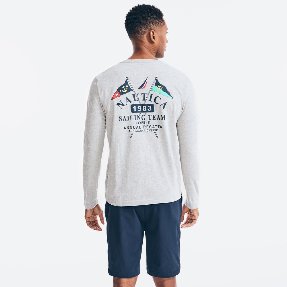 SAILING TEAM GRAPHIC LONG-SLEEVE T-SHIRT,Grey Heather,large