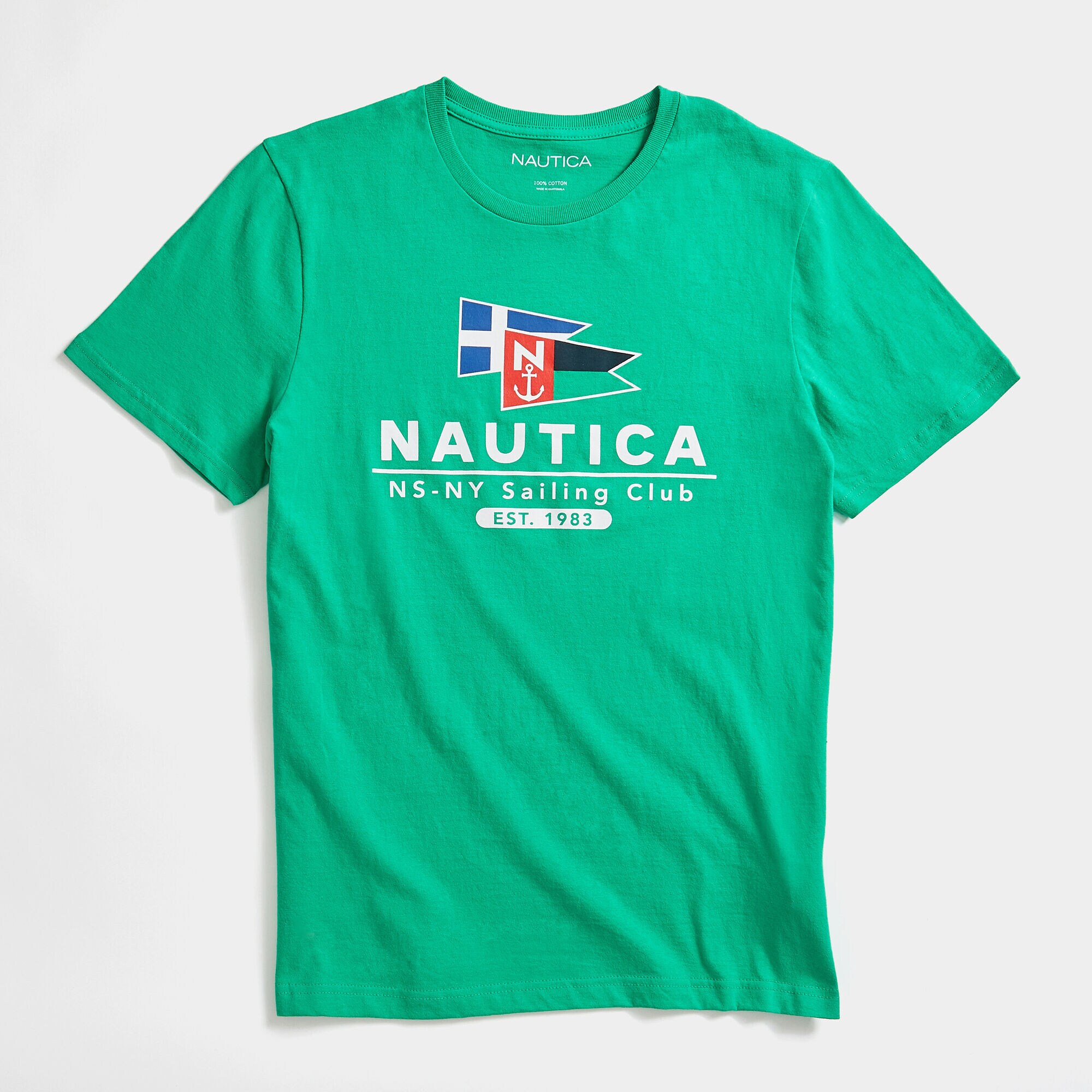 FLAG SAILING CLUB GRAPHIC T-SHIRT,Bright Green,large