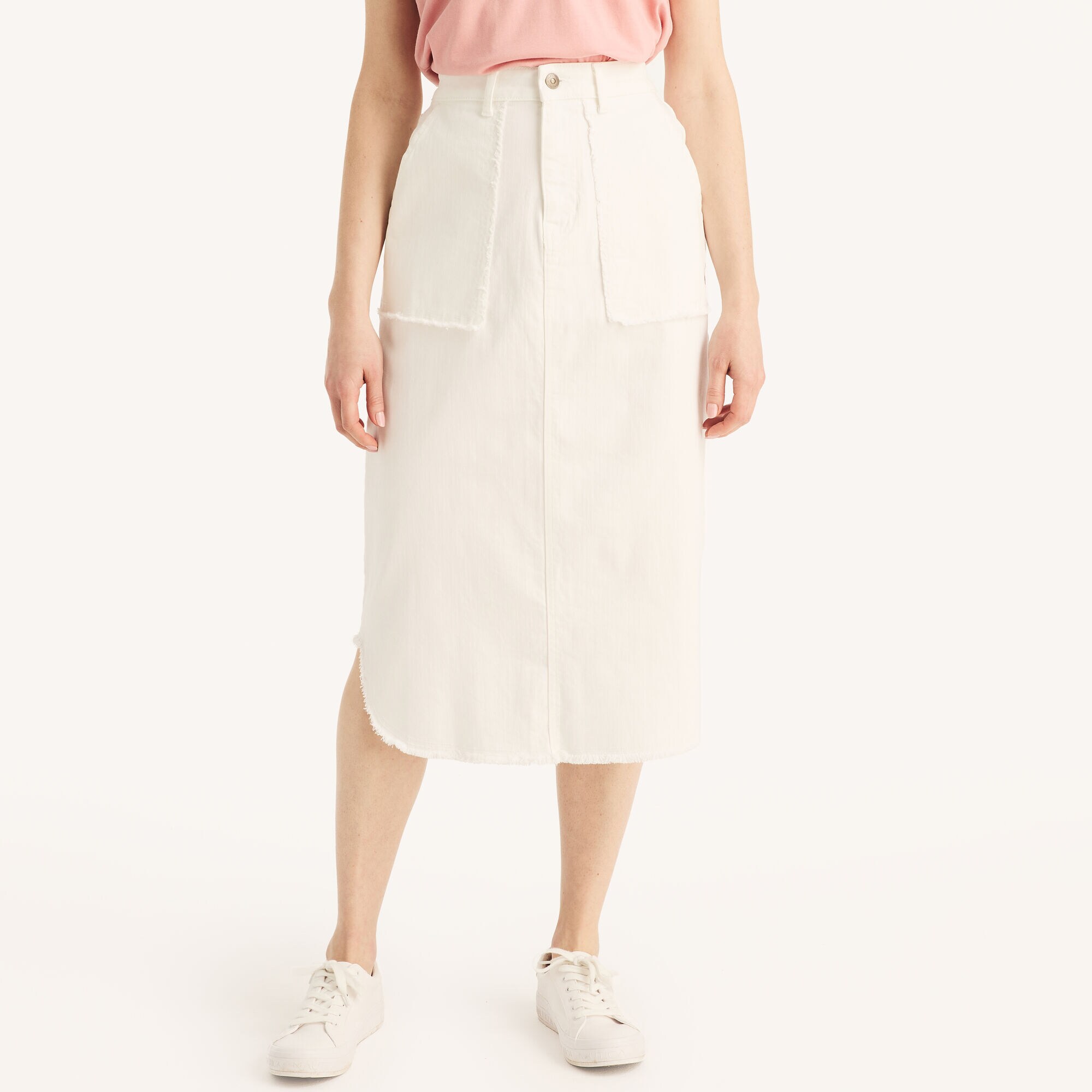 Solid Utility Skirt,Bright White,large