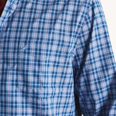 Slim Fit Wrinkle-Resistant Plaid Shirt,Estate Blue,large