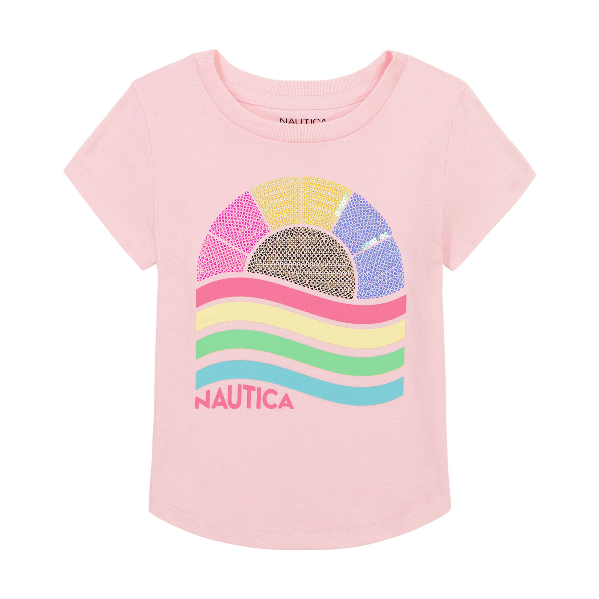 Girls' Sunset Wave T-Shirt (7-16),Sunguard Red,large