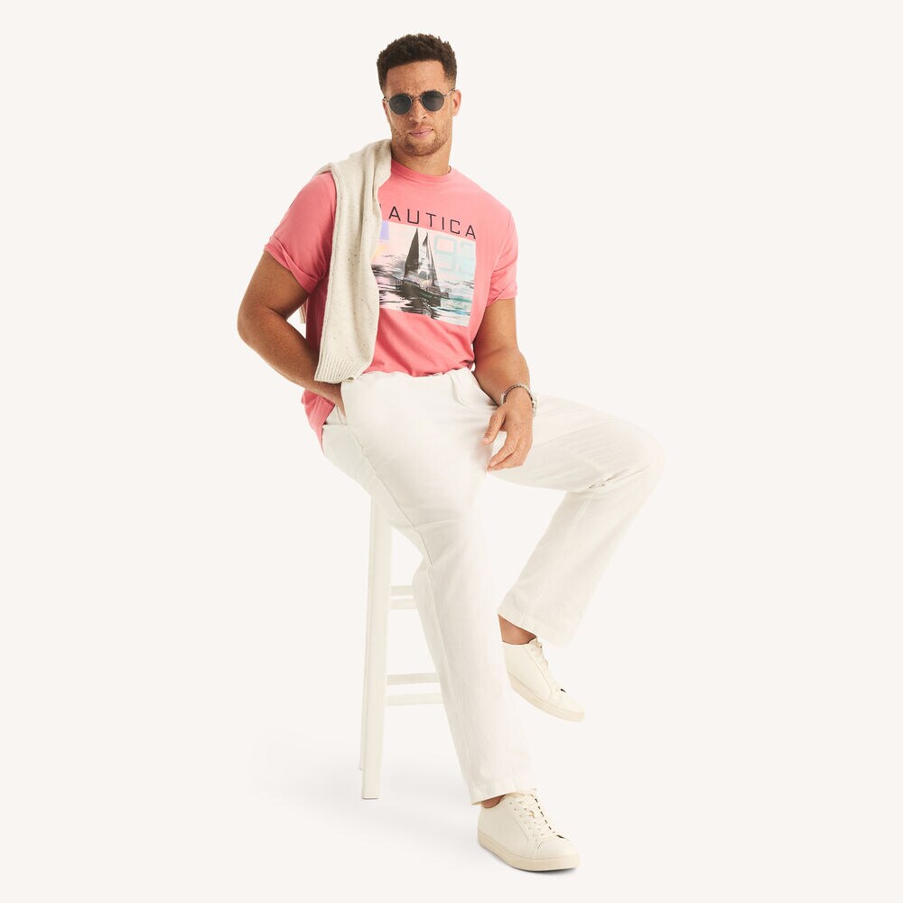 Big & Tall Neon Sailing Graphic T-Shirt,Desert Rose,large